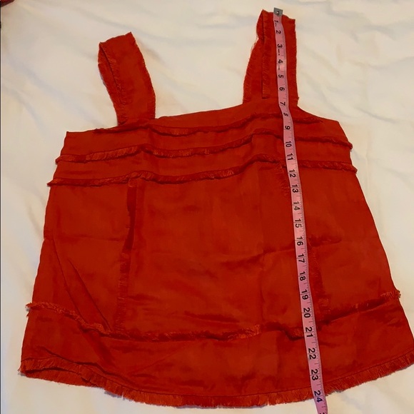 J CREW FRINGE || LINEN TANK IN BOLD RED - Picture 7 of 7